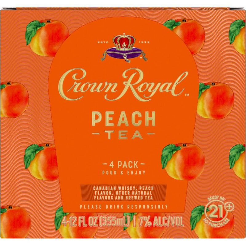 Crown Royal Peach Tea Whisky Cocktail - 4pk/12 fl oz Cans