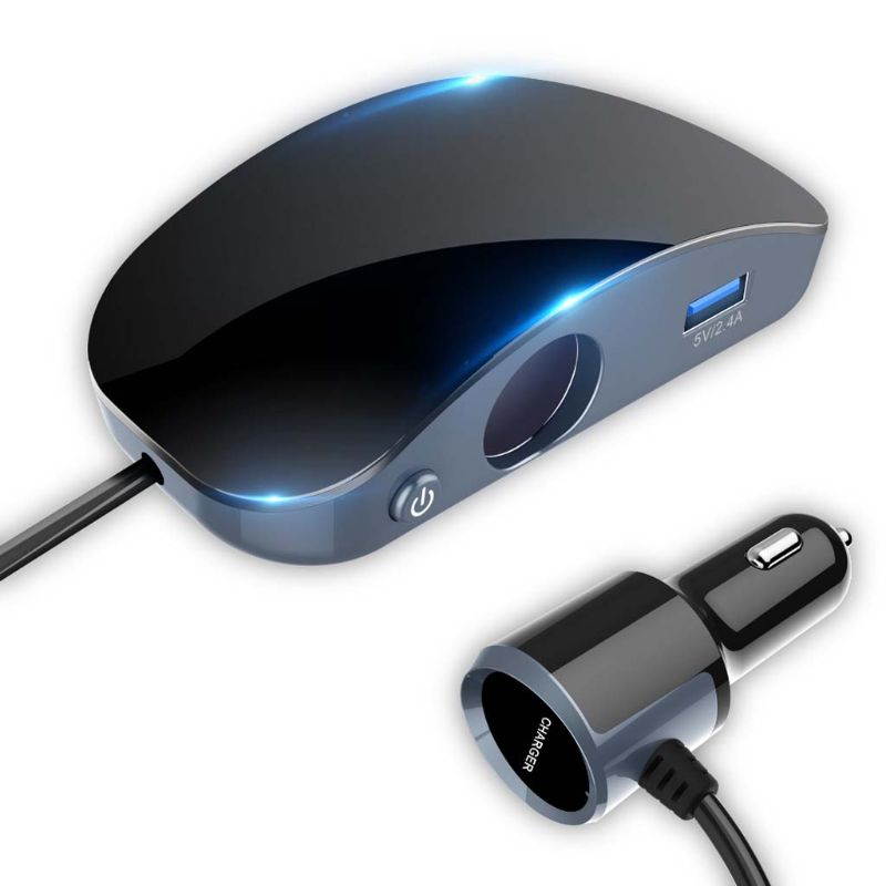 Lejiahong 3 in 1 12V-24V Car Cigarette Lighter Socket Splitter Plug LED Voltage Monitor 3x USB Charger Adapter For Mobile Phone DVR GPS