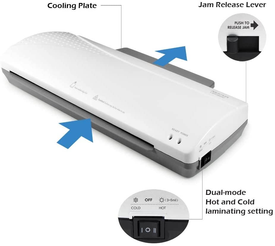 Nuova LM1380HC Dual Mode Thermal & Cold Laminator, 13" Max Width, Quick Warm-Up, White