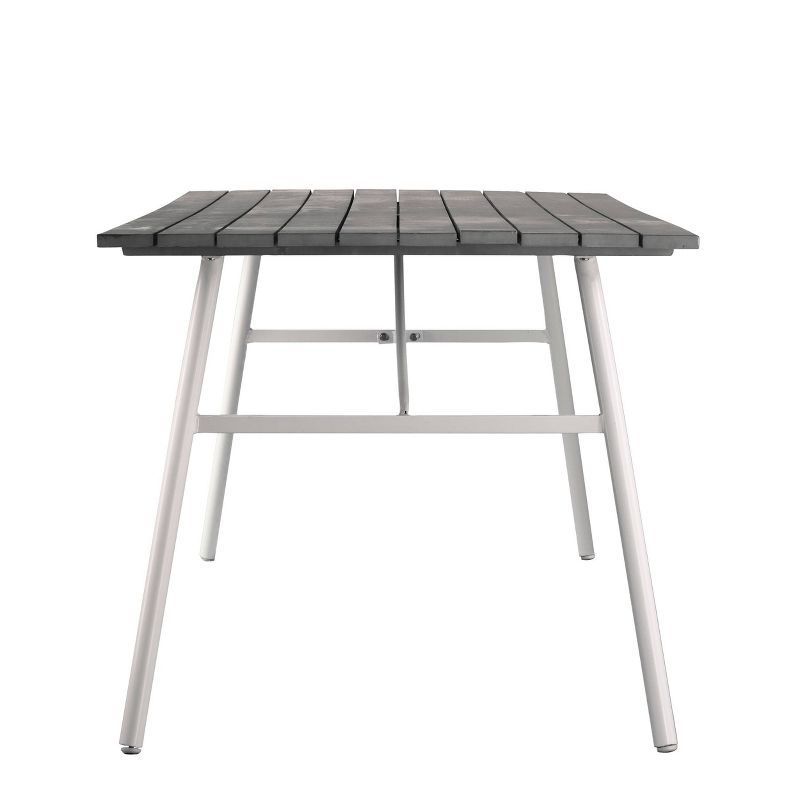 4-Person Francyne Indoor/Outdoor Rectangular Dining Table Gray and White - Aiden Lane