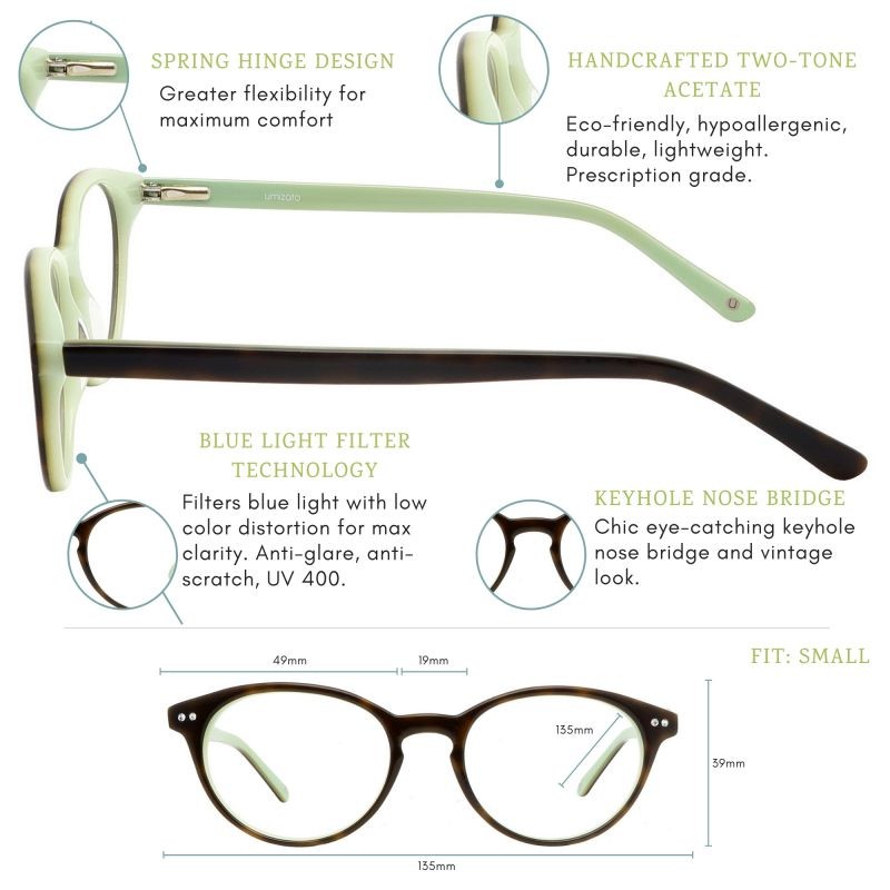 Umizato Blue Light Glasses Women Small Face, Best Blue Blockers for Boss Lady and Men, Computer Gaming, Watching TV - Eye Strain Relief, UV Blocking, Migraine Sensitivity Relief (MANILA in Tortoise)