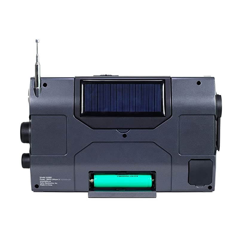 Emergency Radio Voyager Max KA900 Digital Solar Dynamo Crank Wind Up AMFMSW amp NOAA Weather Stereo Radio Receiver with Bluetooth Realtime Alert MP3 Player Recorder amp Phone Charger Black