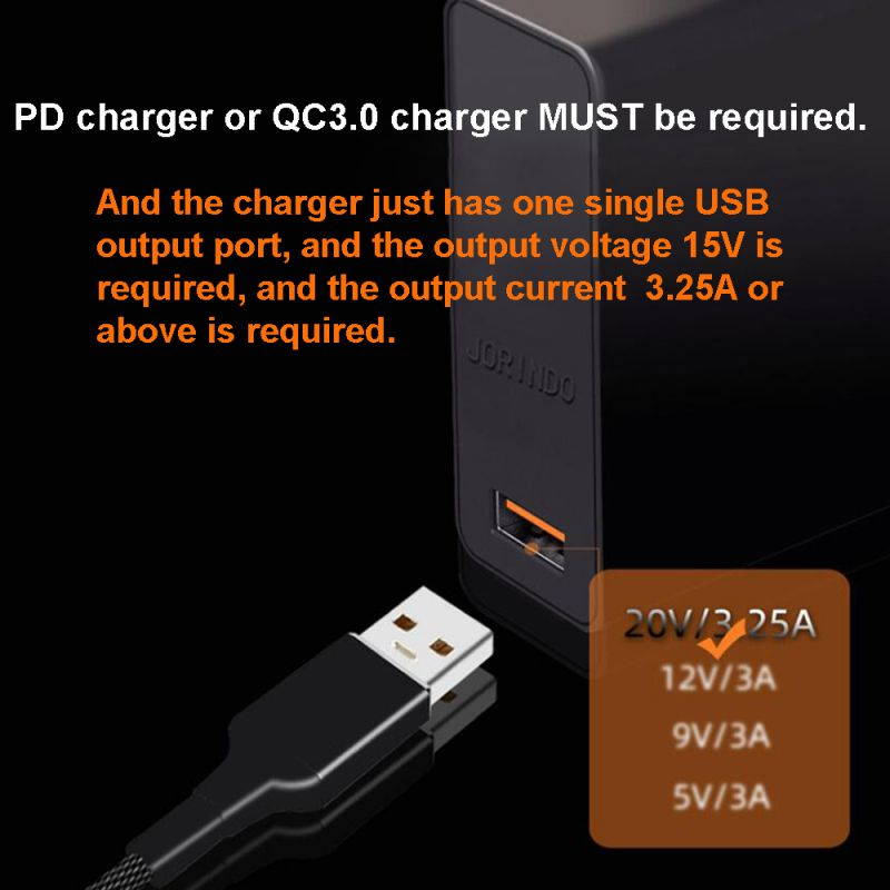 USB Charger Power Cable for all Lenovo 40W 65W laptops Slim Square Connector DC Tip Jack