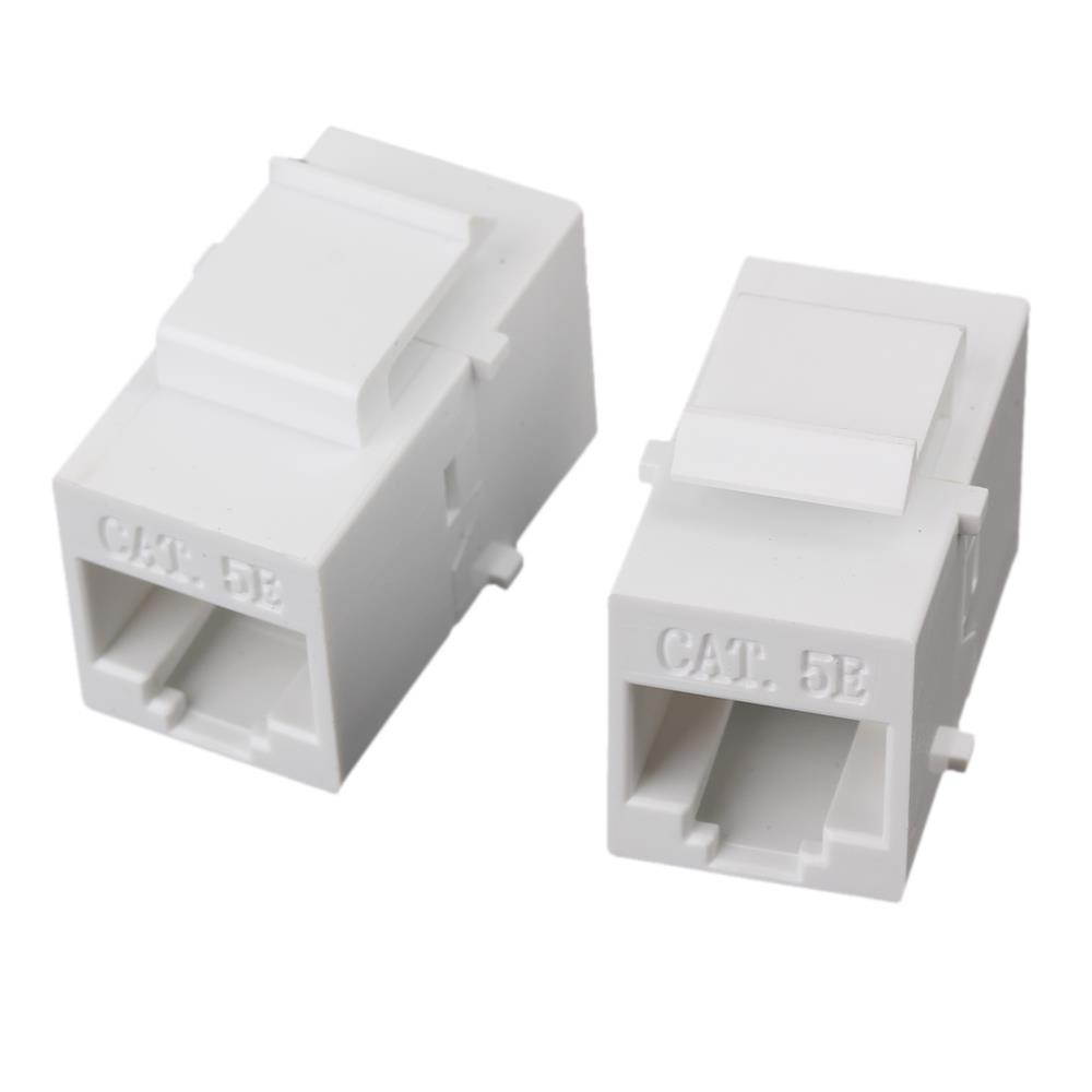 5pcs Cat5 RJ45 Coupler Female Adapter For Keystone Panel White
