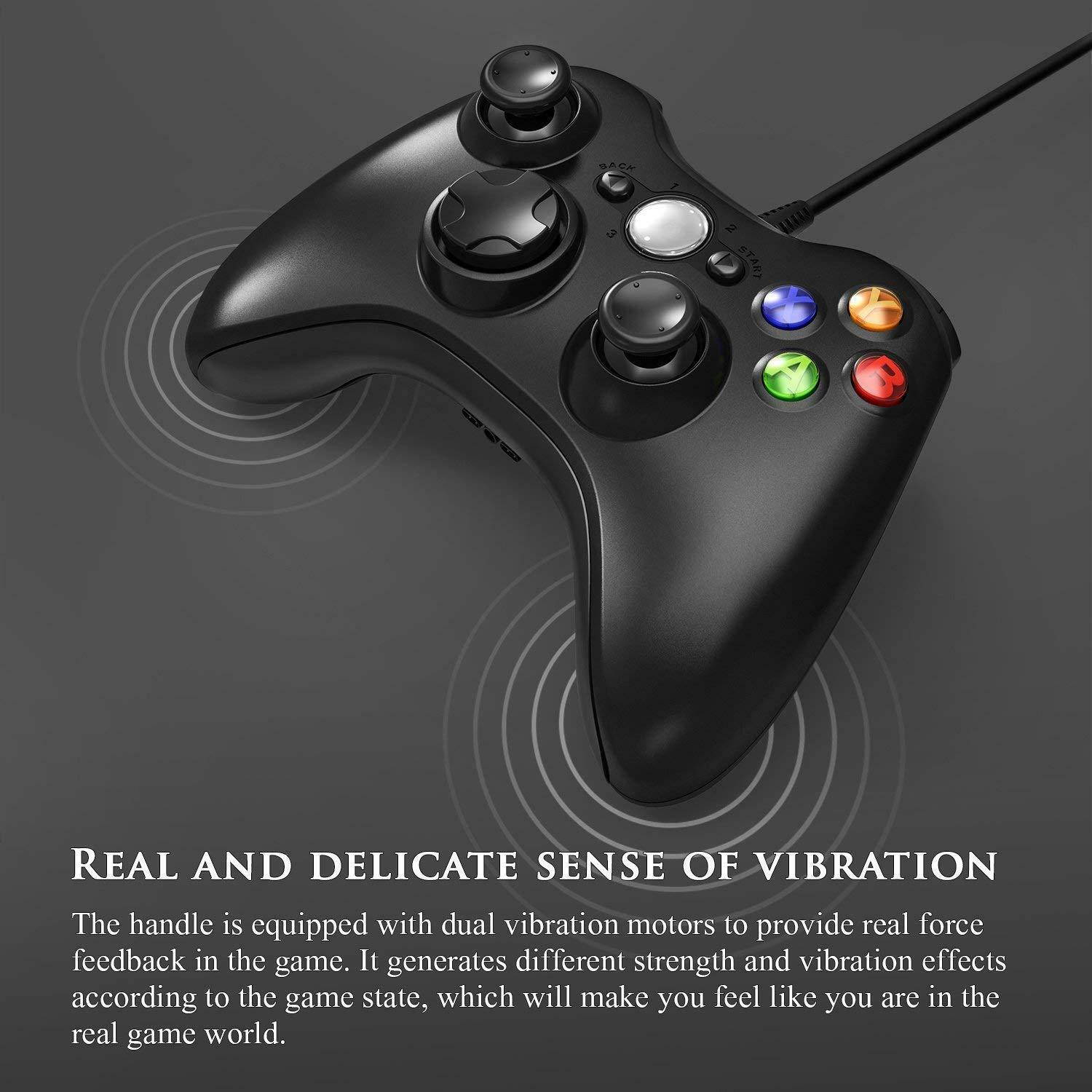 Wired USB Game Controller Joystick for Microsoft Xbox 360 / PC Windows XP 7 8 10