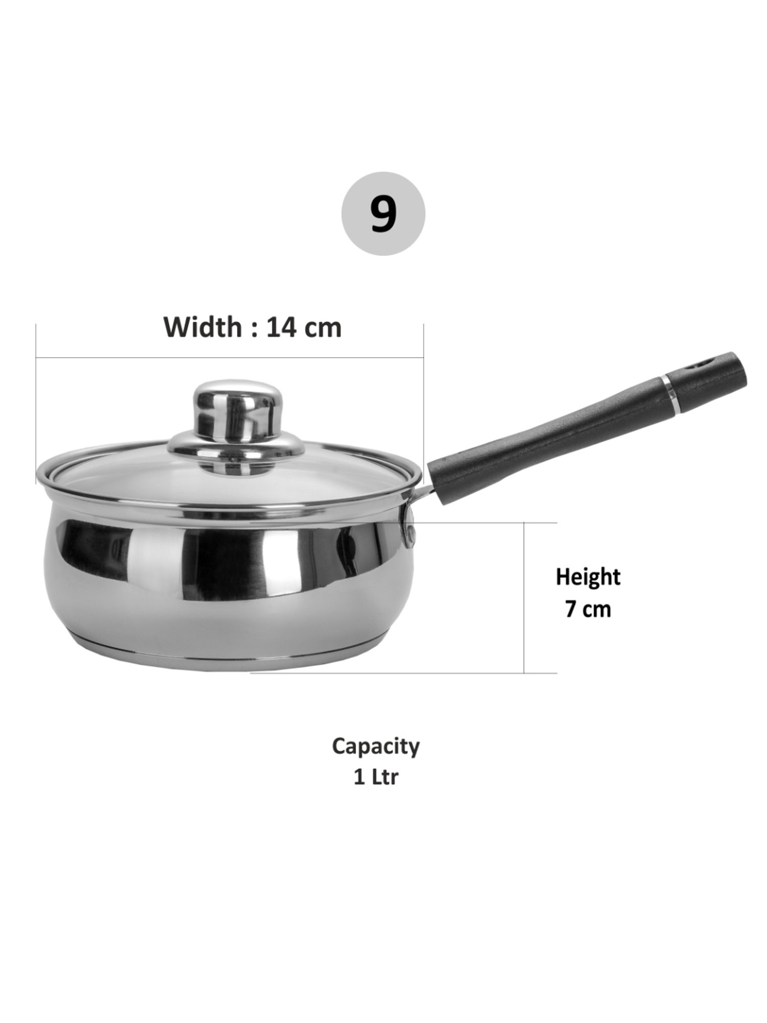 Nirlon Gas Compatible Aluminium Casserole with Bakelite Handle - 2.6 L