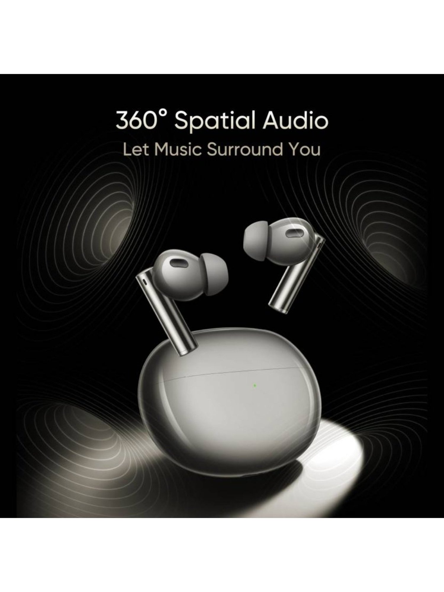 Boat Airdopes Sonik BT Earbuds with 60Hrs Playback & ENx Technology (Thunder Black, True Wireless)