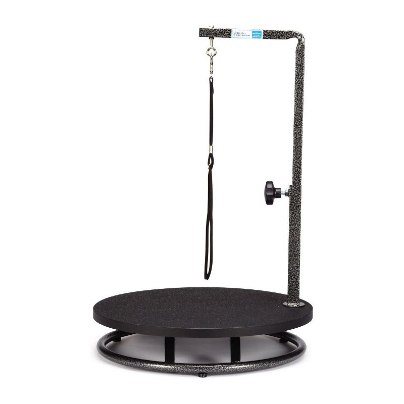 Pet Edge TP160 17 Master Equipment Steel Small Pet Cat Dog Rotating Haircut Nail Grooming Table with Adjustable Height Arm and Leash Loop, Black