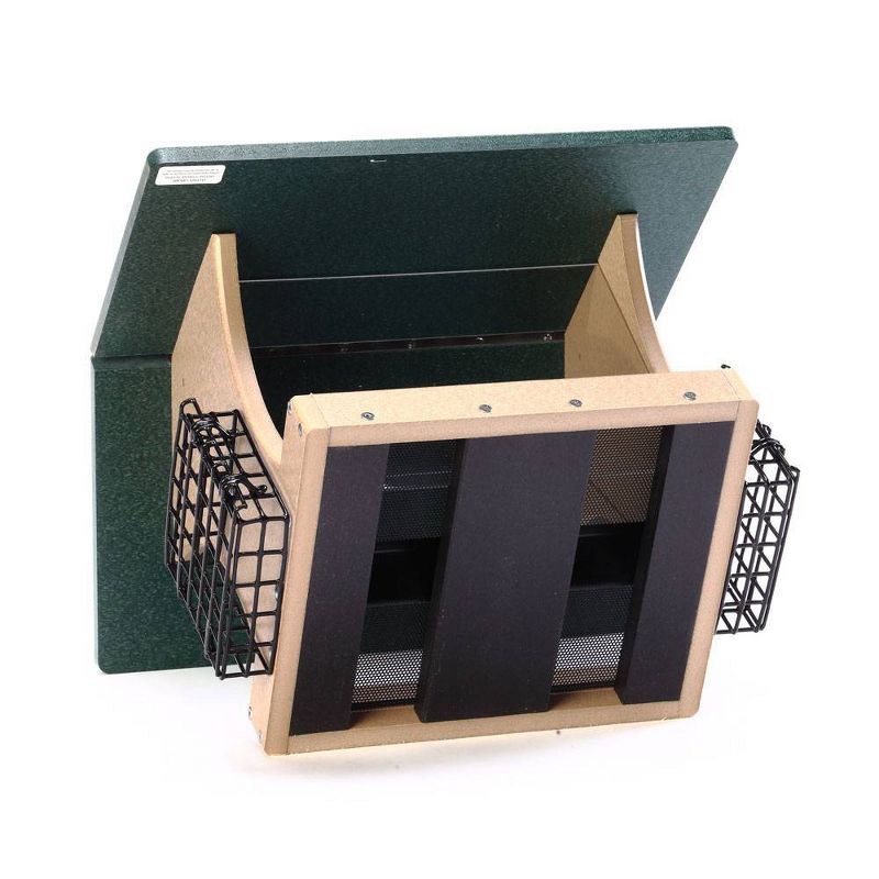 Birds Choice 7qt 2-Sided Hopper with Suet Baskets Bird Feeder