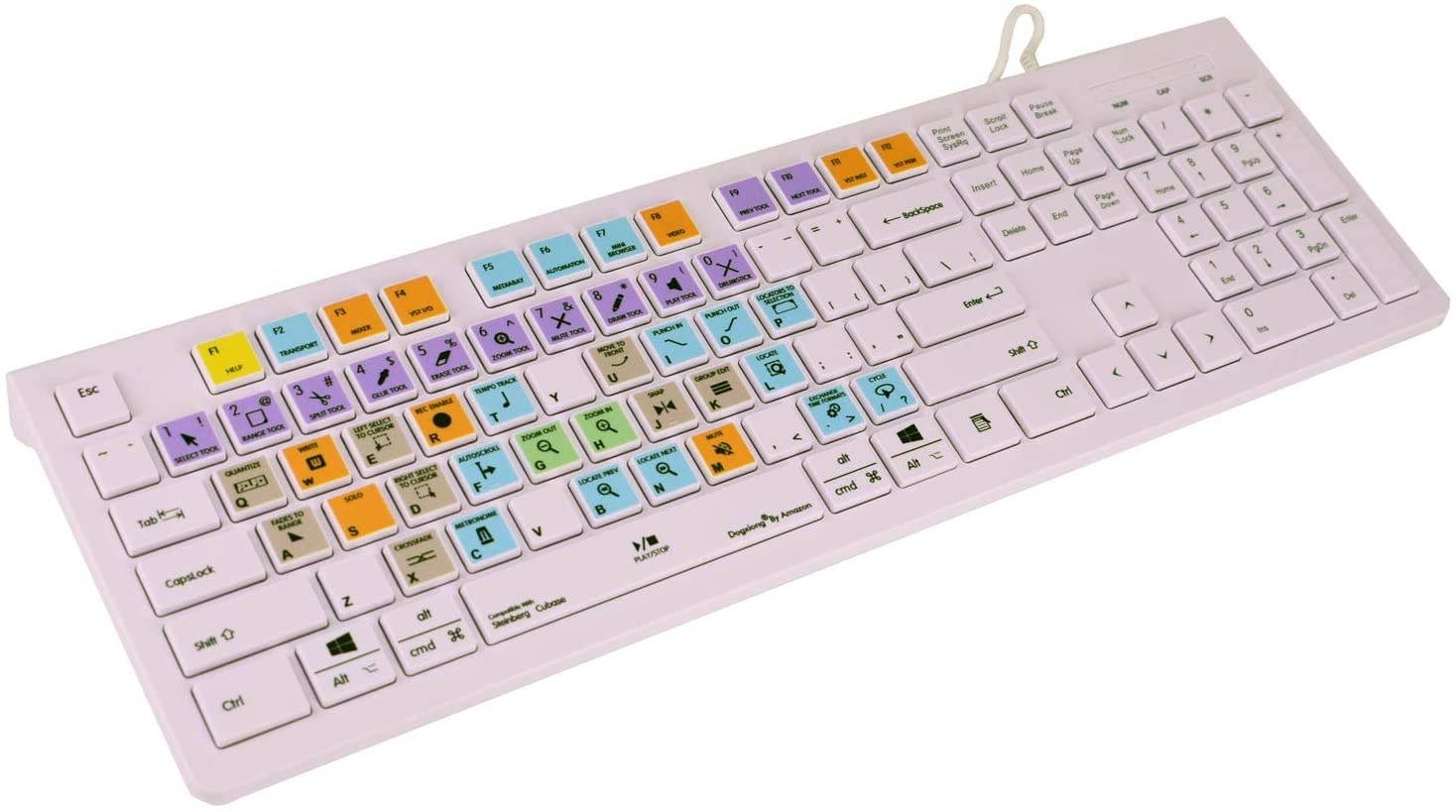 for Steinberg Cubase 9 10 Nuendo 8 Tips Edit Faster Shortcuts Hot Keys USB Keyboard (Work for Mac OSX Mac iMac Pro Mini, MacBook Pro Air, Surface Pro Studio Window Desktop Notebook,Cover)