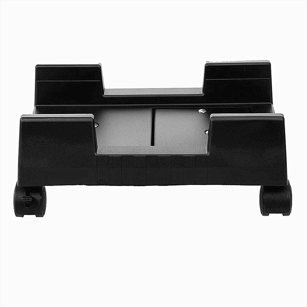 Mobile Desktop Computer Floor Stand Rolling Wheels Adjustable Width PC Tower Holder (Black)