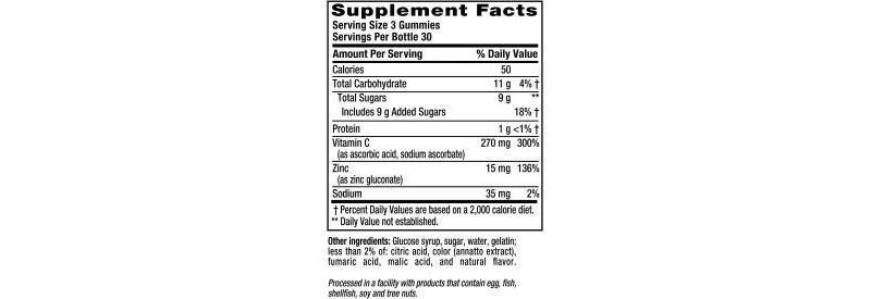 Vitafusion Power Zinc Dietary Supplements - 90ct