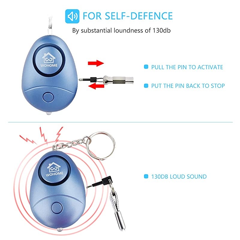 Safe Personal Alarm Safesound Personal Alarm with LED Light Emergency Safety Alarm Keychain for Women Girls Kids Elderly 8Color