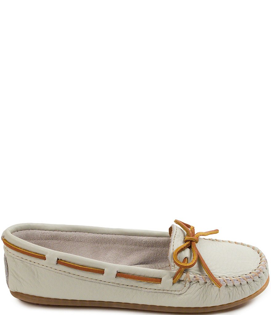 Minnetonka Boat Textured Leather Moccasins
