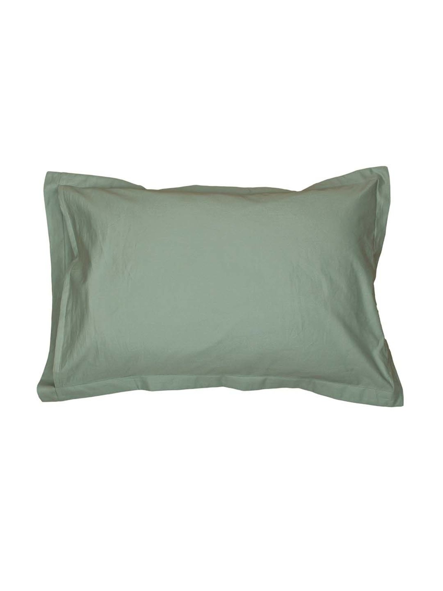 House This Sage Green 150 TC Cotton Fitted Bedsheet with 2 Pillow Covers