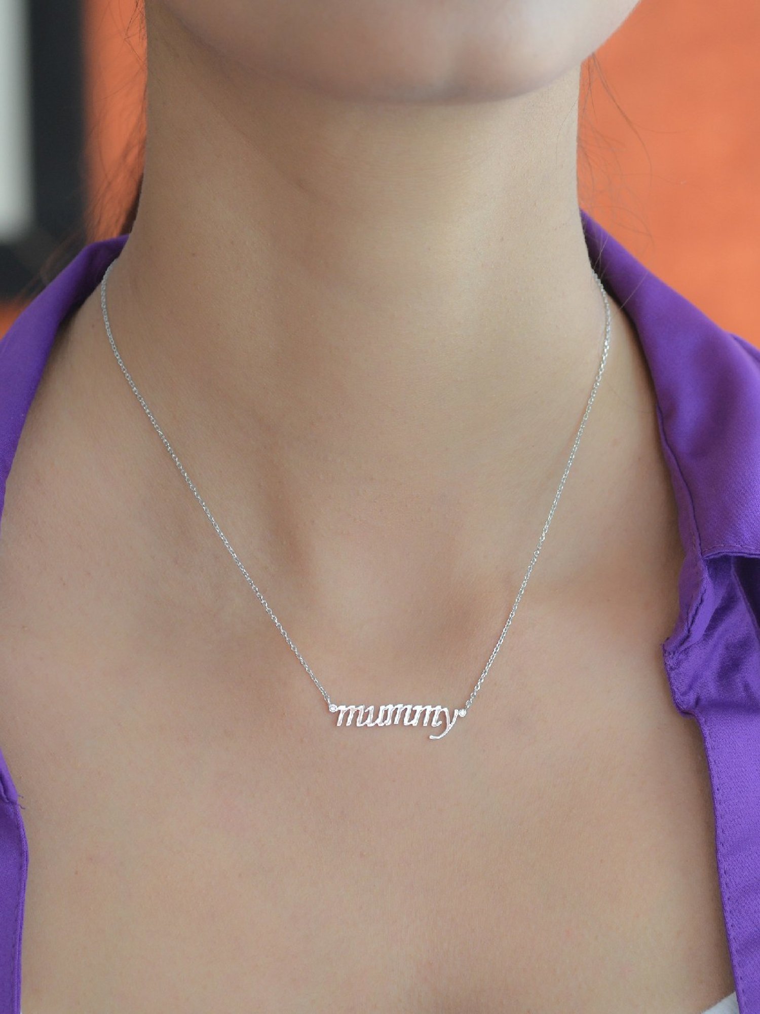 Ornate Jewels 925 Silver AAA Grade American Diamond MUMMY Pendant with 18-inch Chain