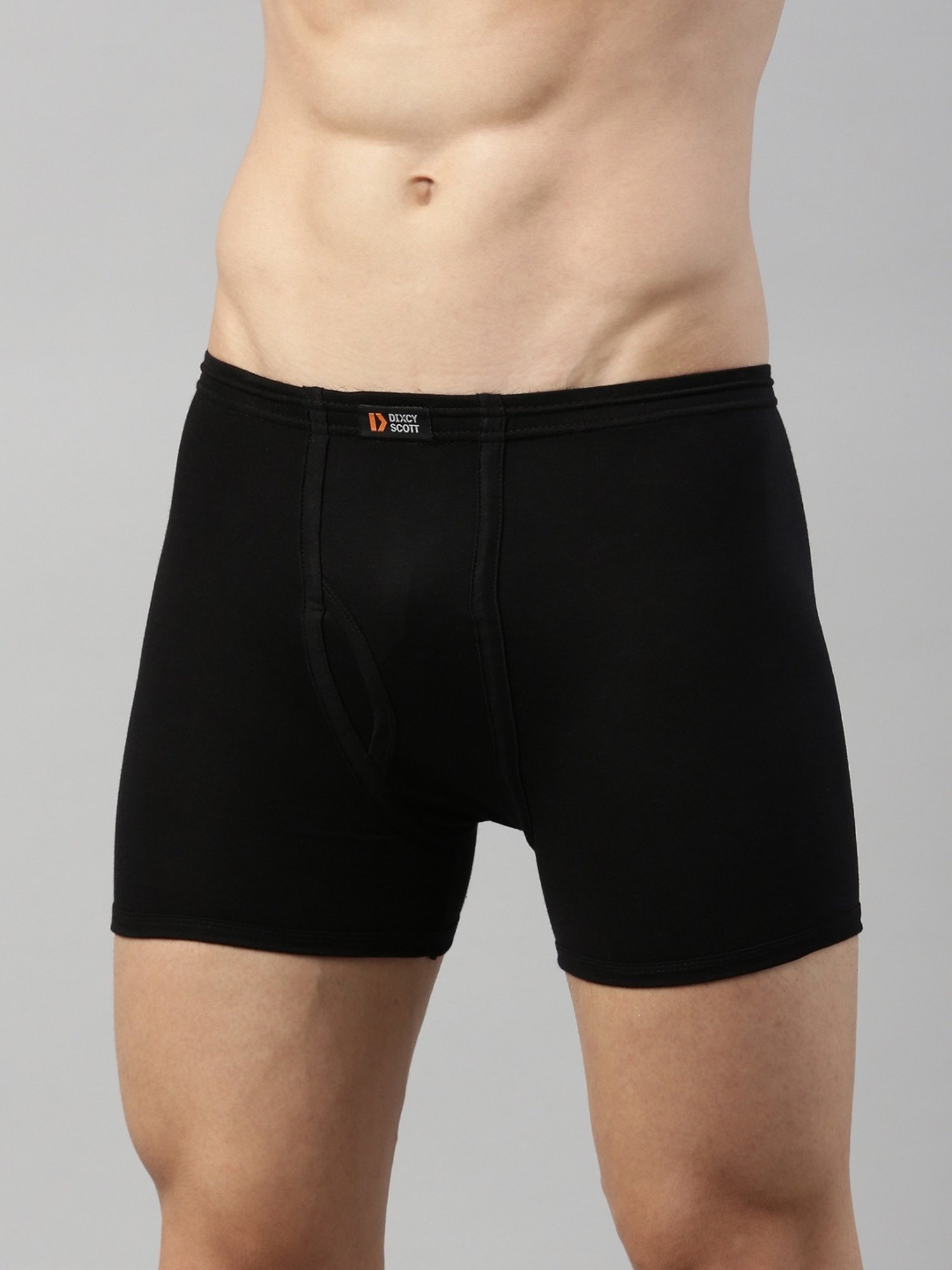 Dixcy Scott Originals Black Cotton Regular Fit Trunks - Pack Of 3