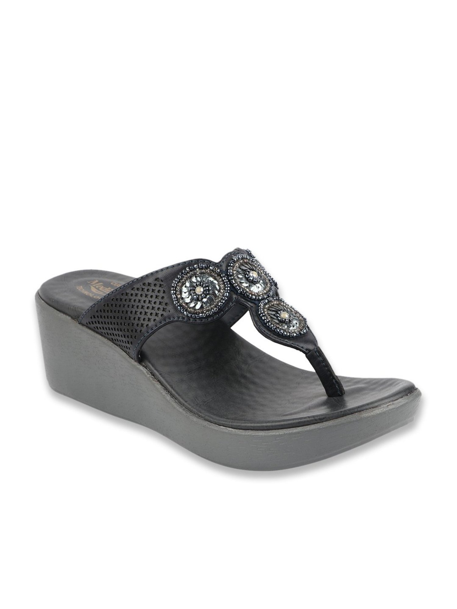 MediFeet Women's Coal Thong Wedges