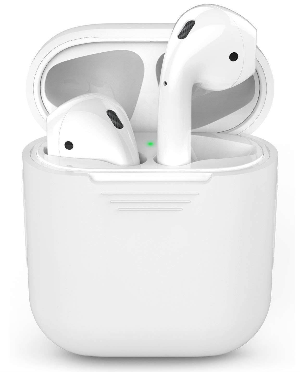 Josi Minea 2-in-1 Apple AirPods Accessories Kit - Protective Cover Skin for AirPods Charging Case & Earphone Anti-Lost Strap Rope - 2 Pcs AirPod Set [ White ]