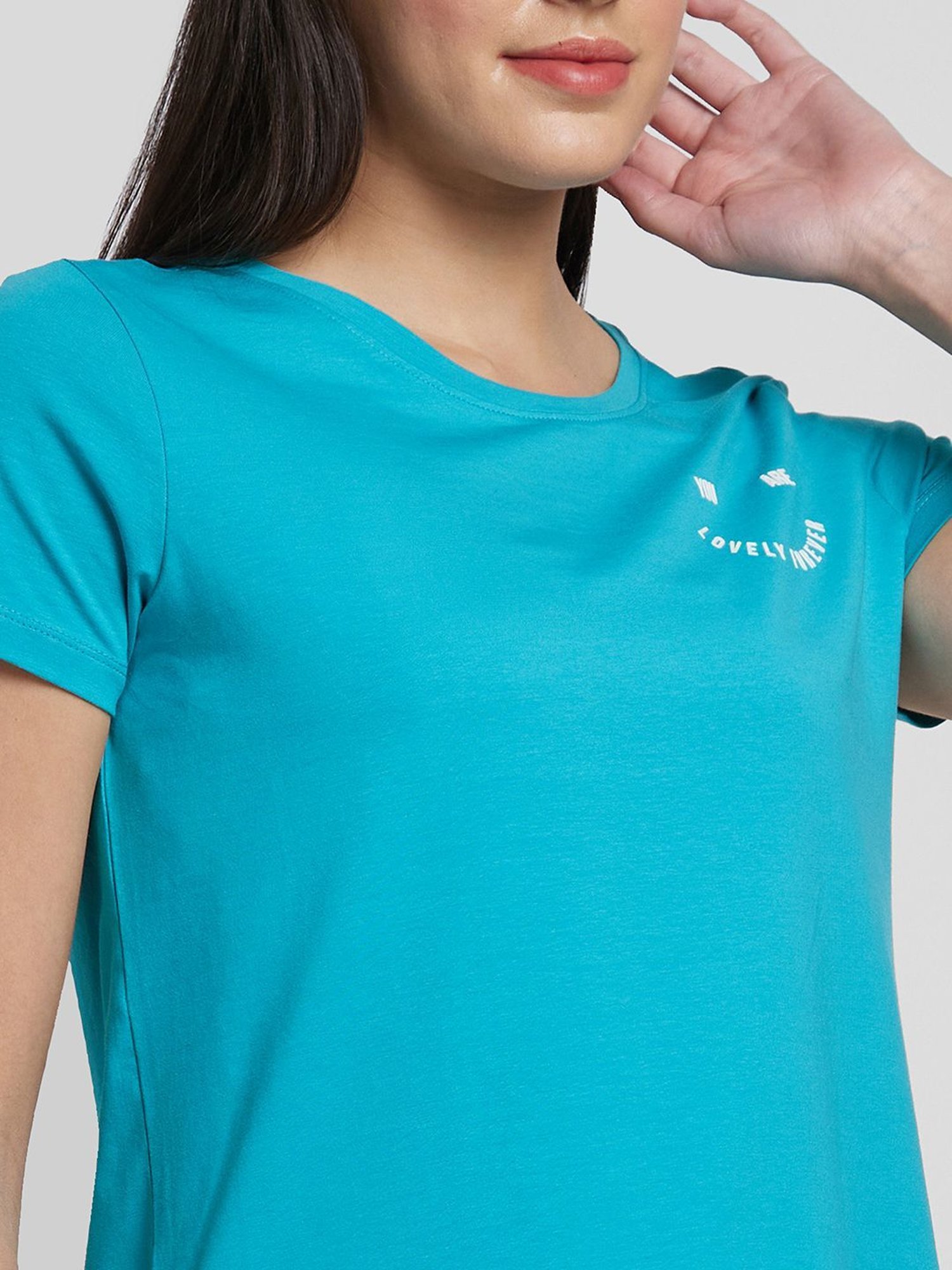 Spykar Blue Printed T-Shirt