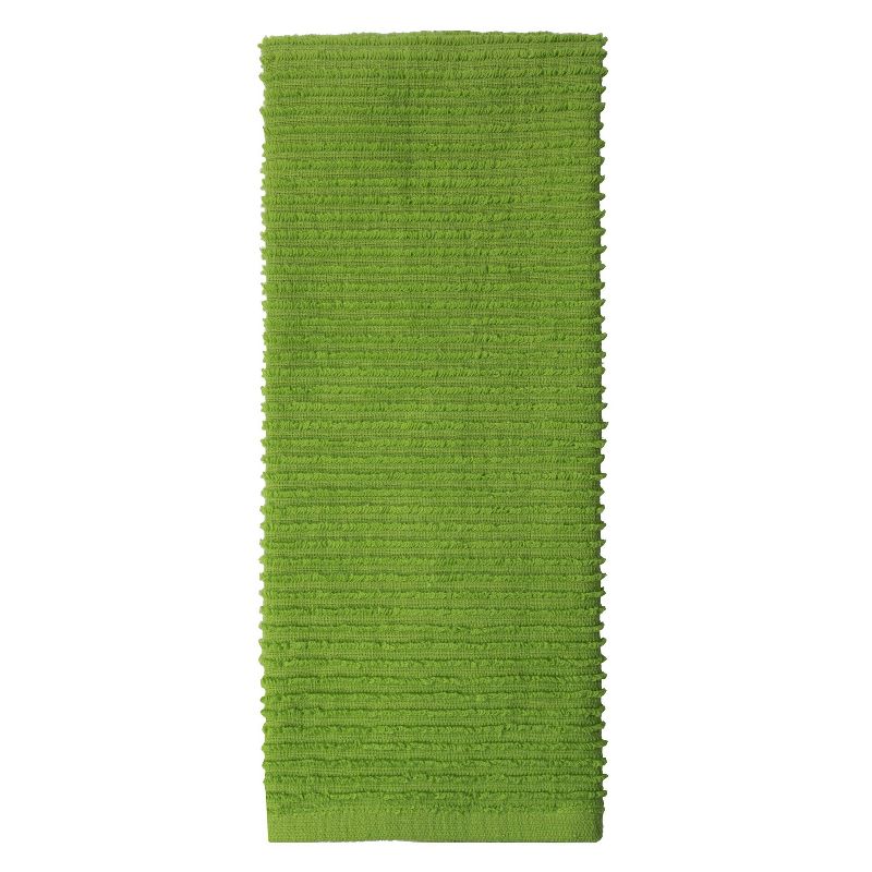 3pk Striped Kitchen Towel Solid Green - MU Kitchen