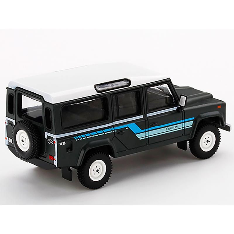 1985 Land Rover Defender 110 County Station Wagon Dark Gray w/White Top Ltd Ed 1800pcs 1/64 Diecast Car by True Scale Miniatures