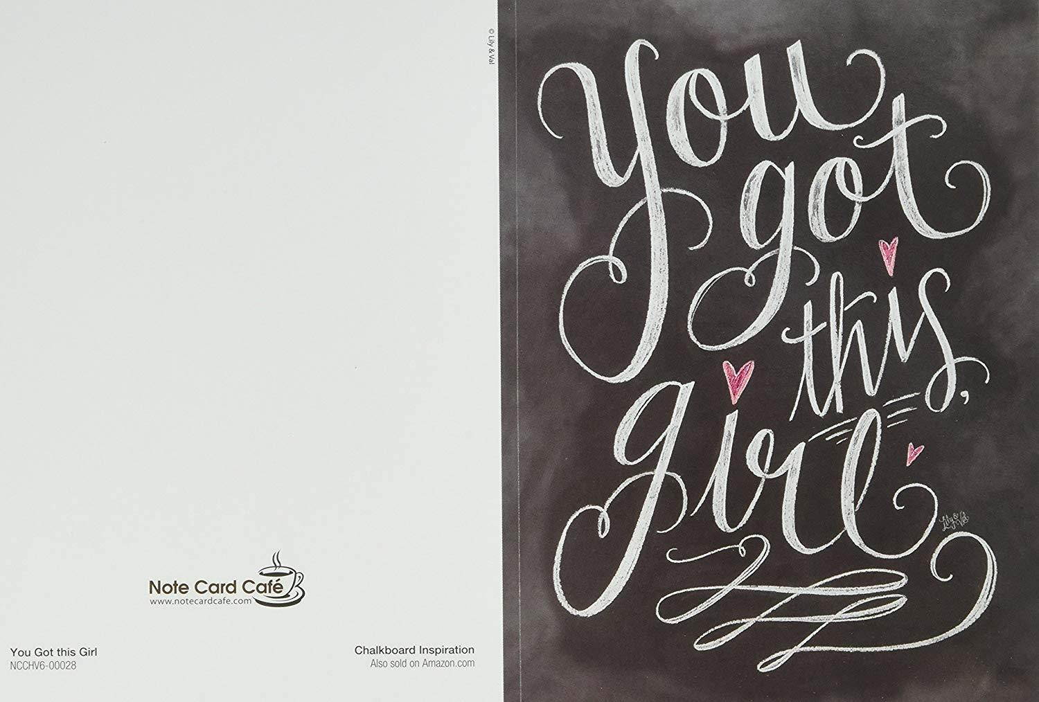 Chalkboard Inspiration - 36 Note Cards - 6 Designs - Kraft Envelopes Included