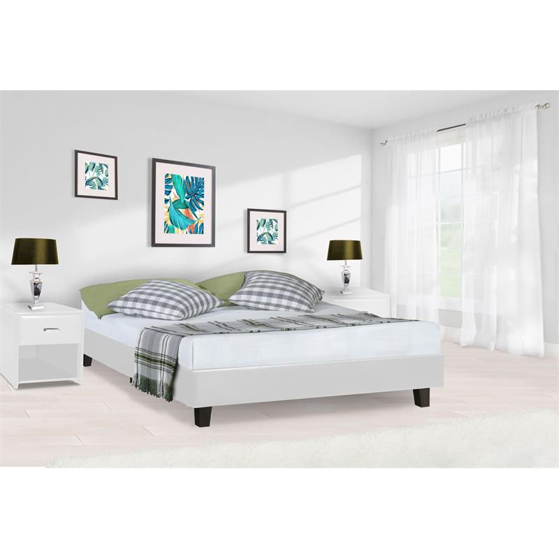 Acton White Queen Bed in White - Camden Isle