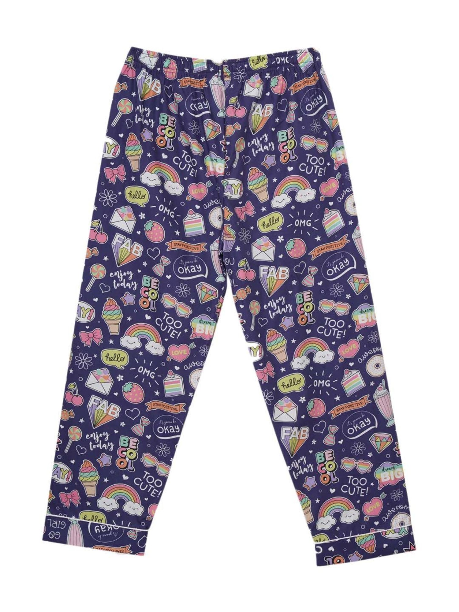 Fluffalump Boys Multicolor Cotton Printed Nightwear Top & Pants Set