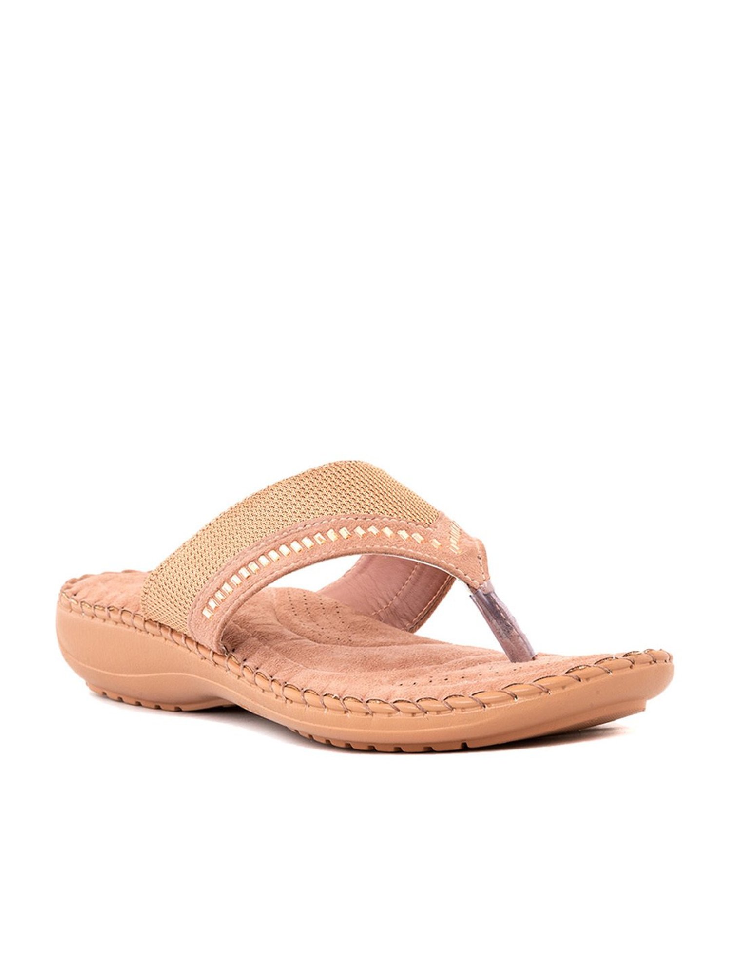 Khadim Women's Pink Thong Wedges