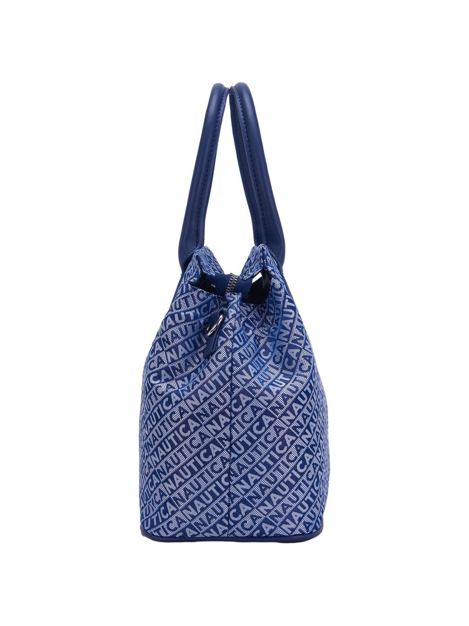Nautica Navy Blue Printed Medium Tote Handbag
