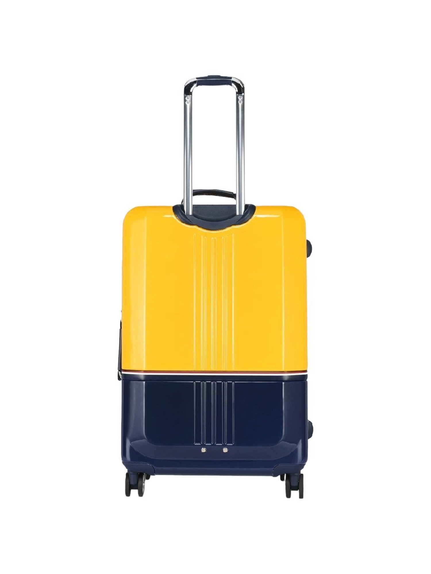 TOMMY HILFIGER Twins Pro Yellow & Navy 8 Wheels Large Hard Cabin Trolley Bag