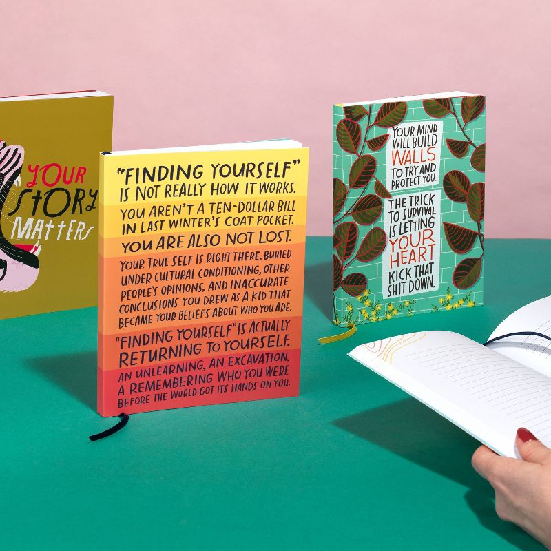 Ruled Journal Soft Cover Sewn Finding Yourself Inspirational – Em & Friends