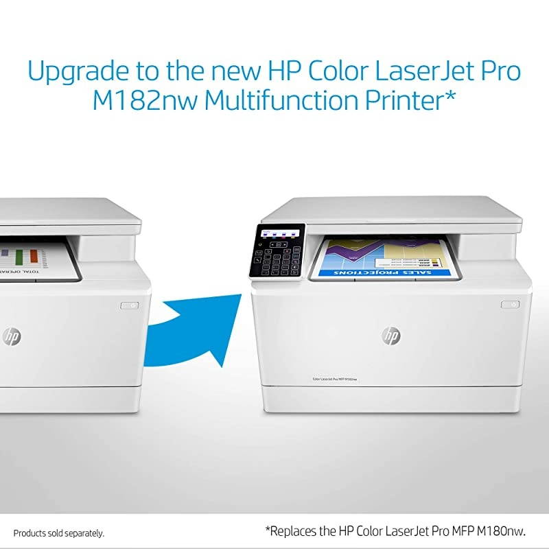 Color Laserjet Pro M180nw All-in-One Wireless Color Laser Printer, Mobile Printing & Built-in Ethernet, Works with Alexa (T6B74A)