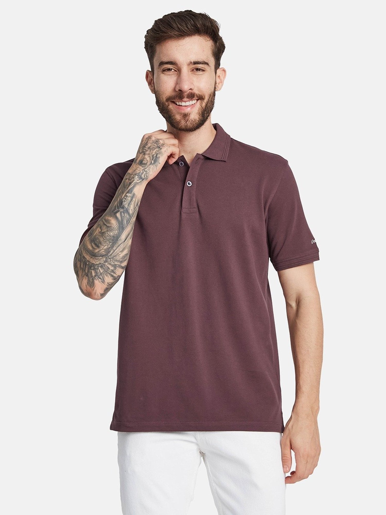 Octave Plum Regular Fit Polo T-Shirt