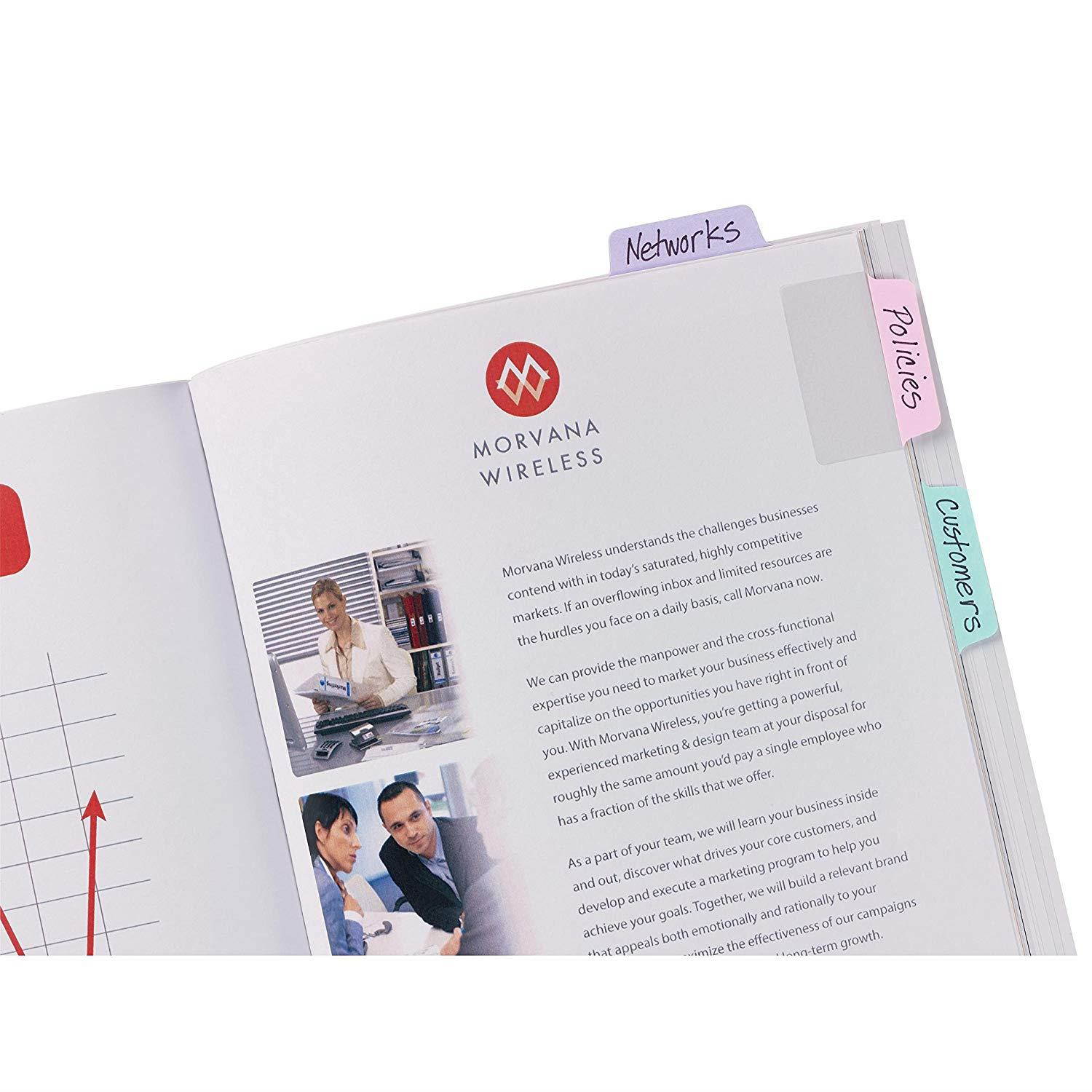 Avery Multiuse Ultra Tabs, 2" x 1.5", 2-Side Writable, Pastel Blue/Pink/Purple, 48 Repositionable Tabs (74758)