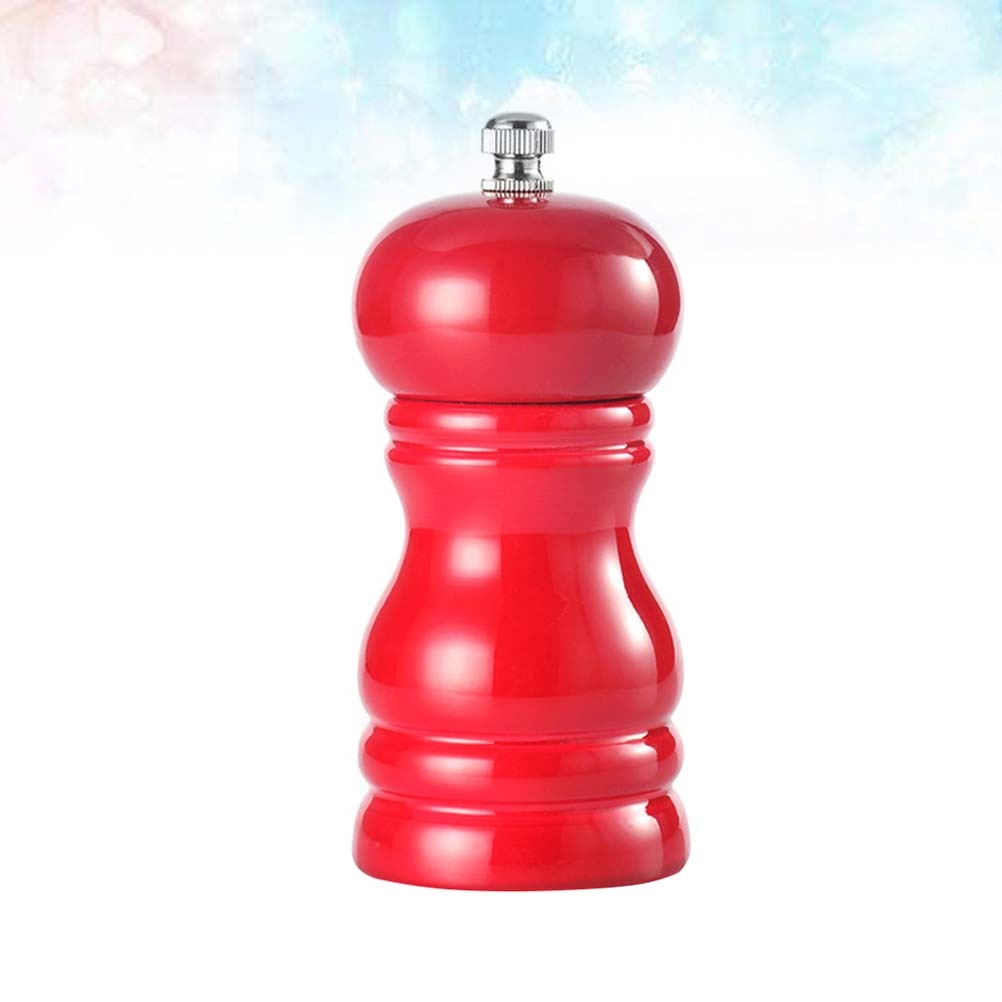1pc Kitchen Manual Wooden Pepper Grinder Pepper Mill Salt Container Kitchen Gadget for Home (4 Inches White)