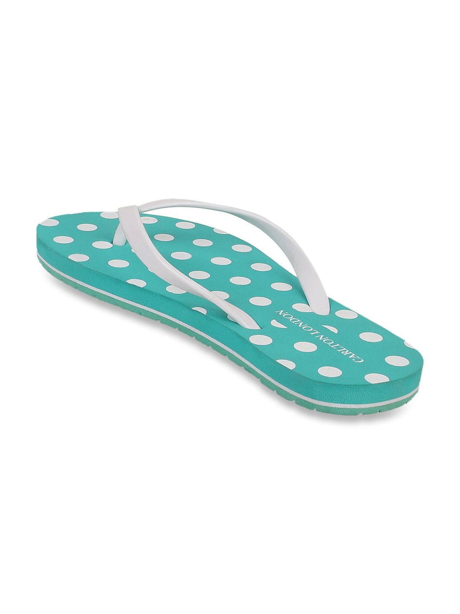 Carlton London Women's Green & White Flip Flops