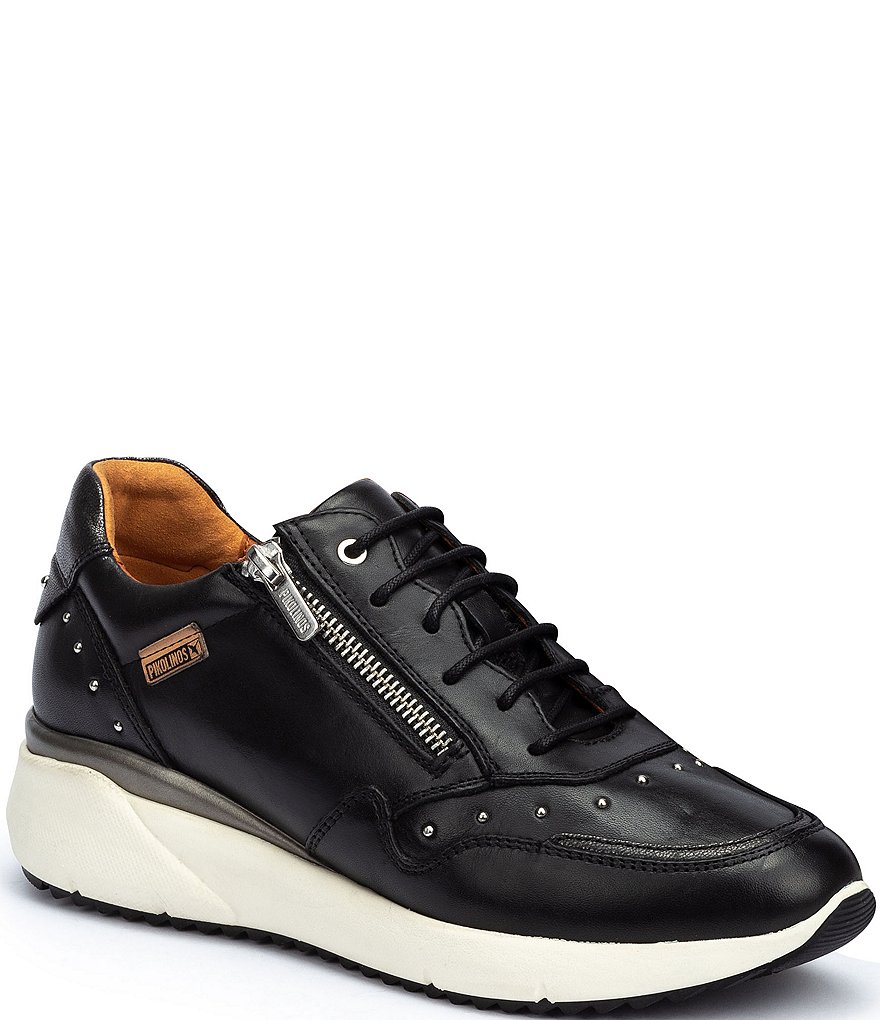 Pikolinos Sella W6Z Studded Leather Zip Sneakers