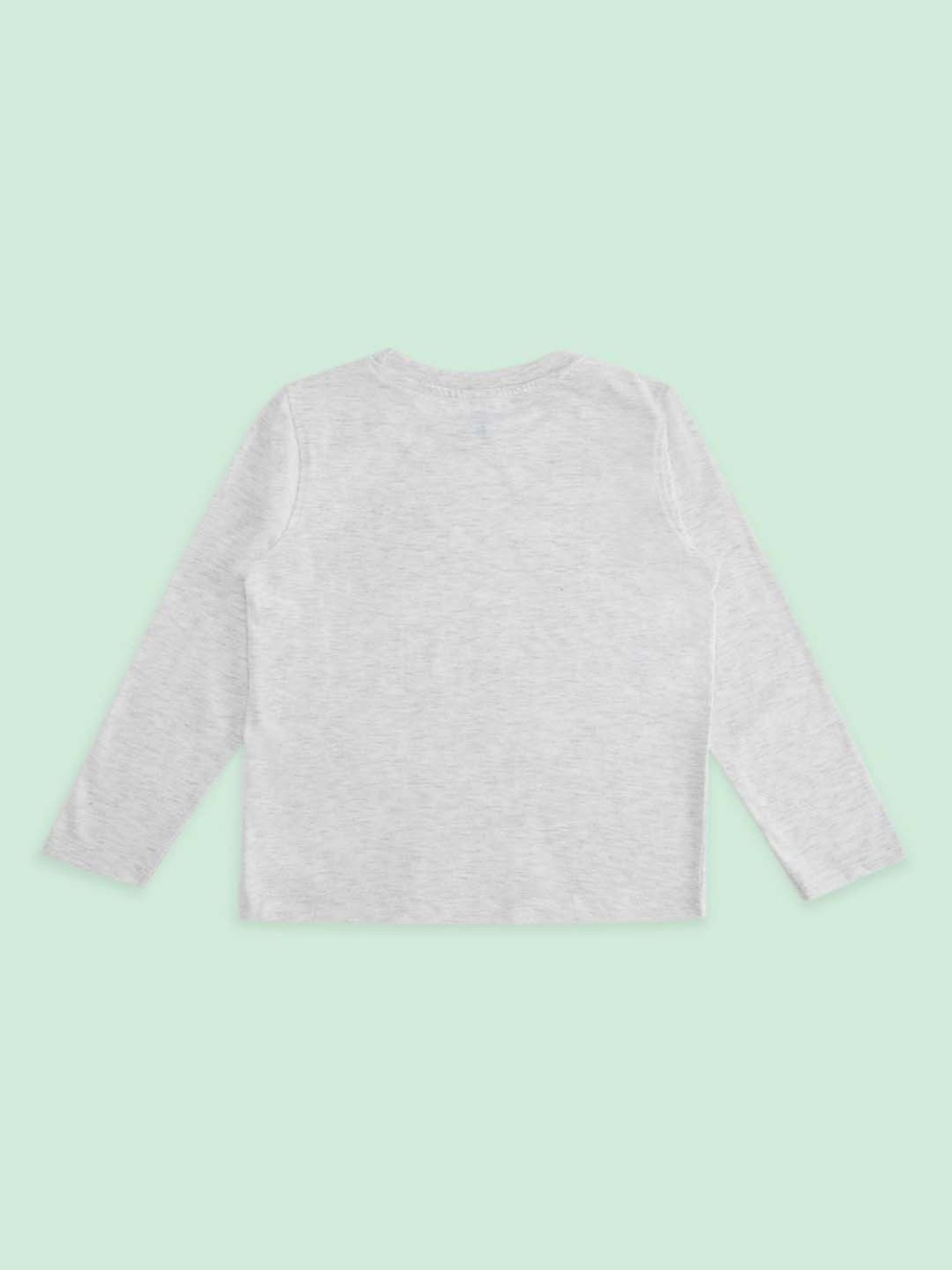 Pantaloons Baby Kids Grey & Orange Cotton Printed Full Sleeves T-Shirt