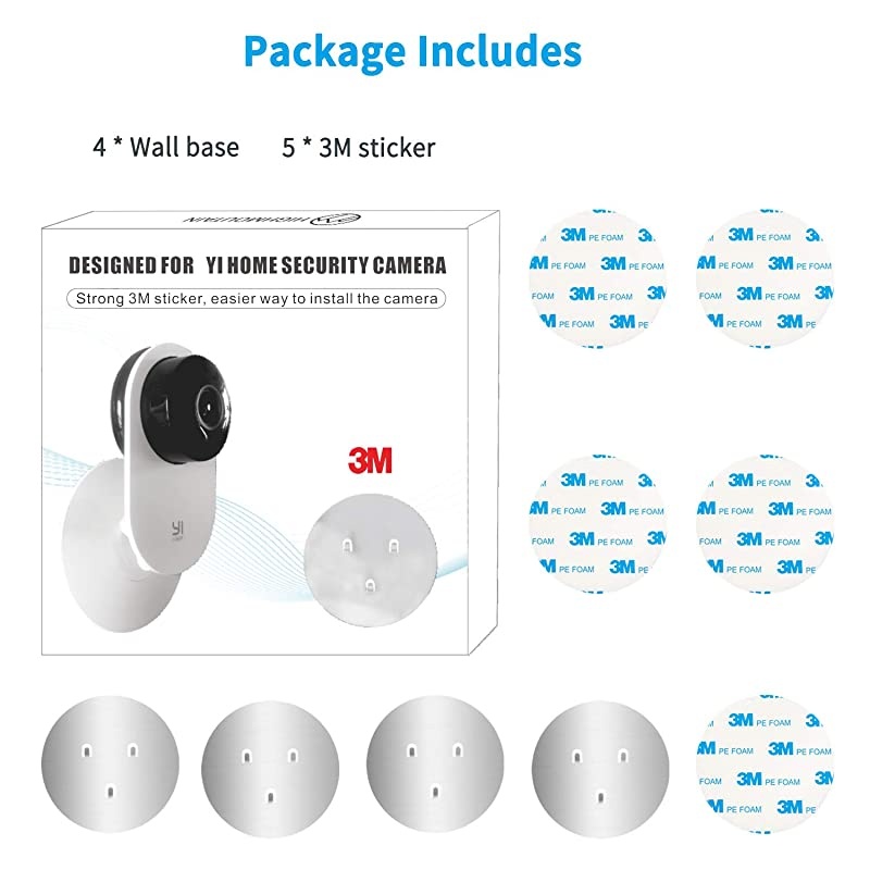Pack Wall Mount for Yi Home Security Camera No Punching Extremely Simple Installation Camera is NOT Included