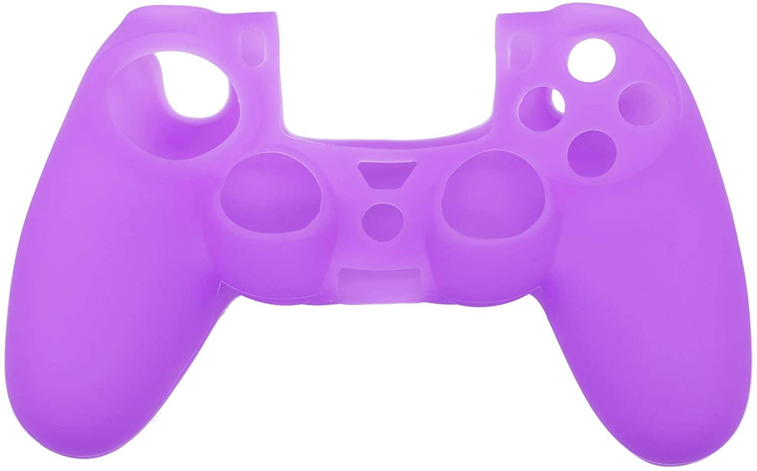 PS4 Controller Skin, BRHE Anti-Slip Grip Silicone Cover Protector Case Compatible with PS4 Slim/PS4 Pro Wireless/Wired Gamepad Controller with 2 Cat Paw Thumb Grip Caps (Purple)