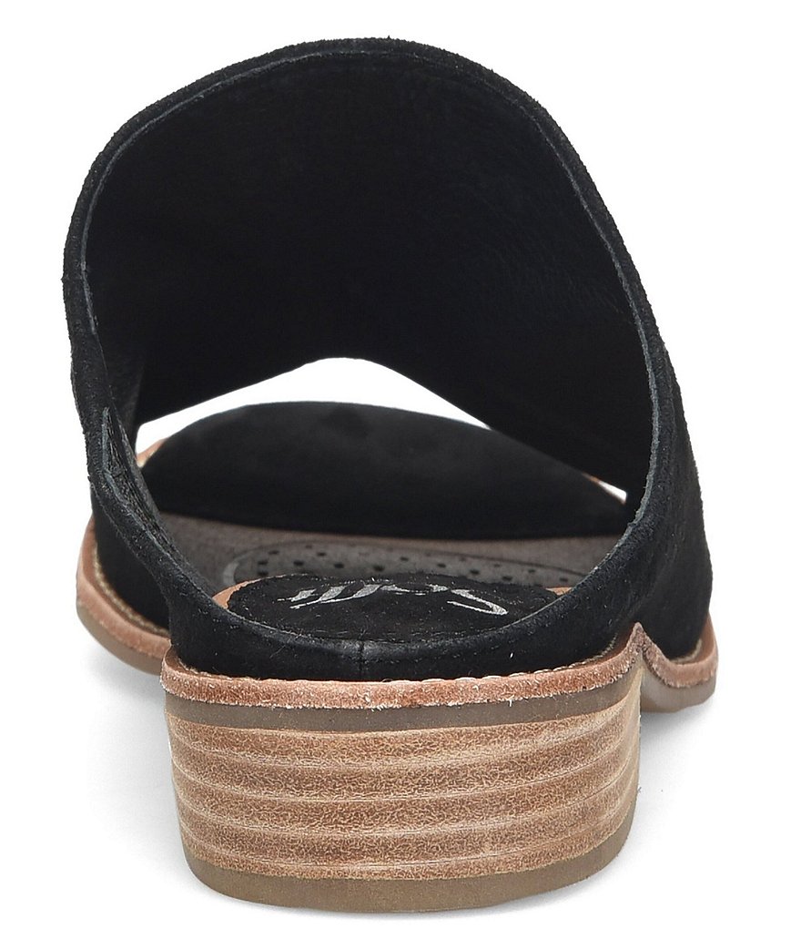 Sofft Netta Suede Stack Heel Peep Toe Mules