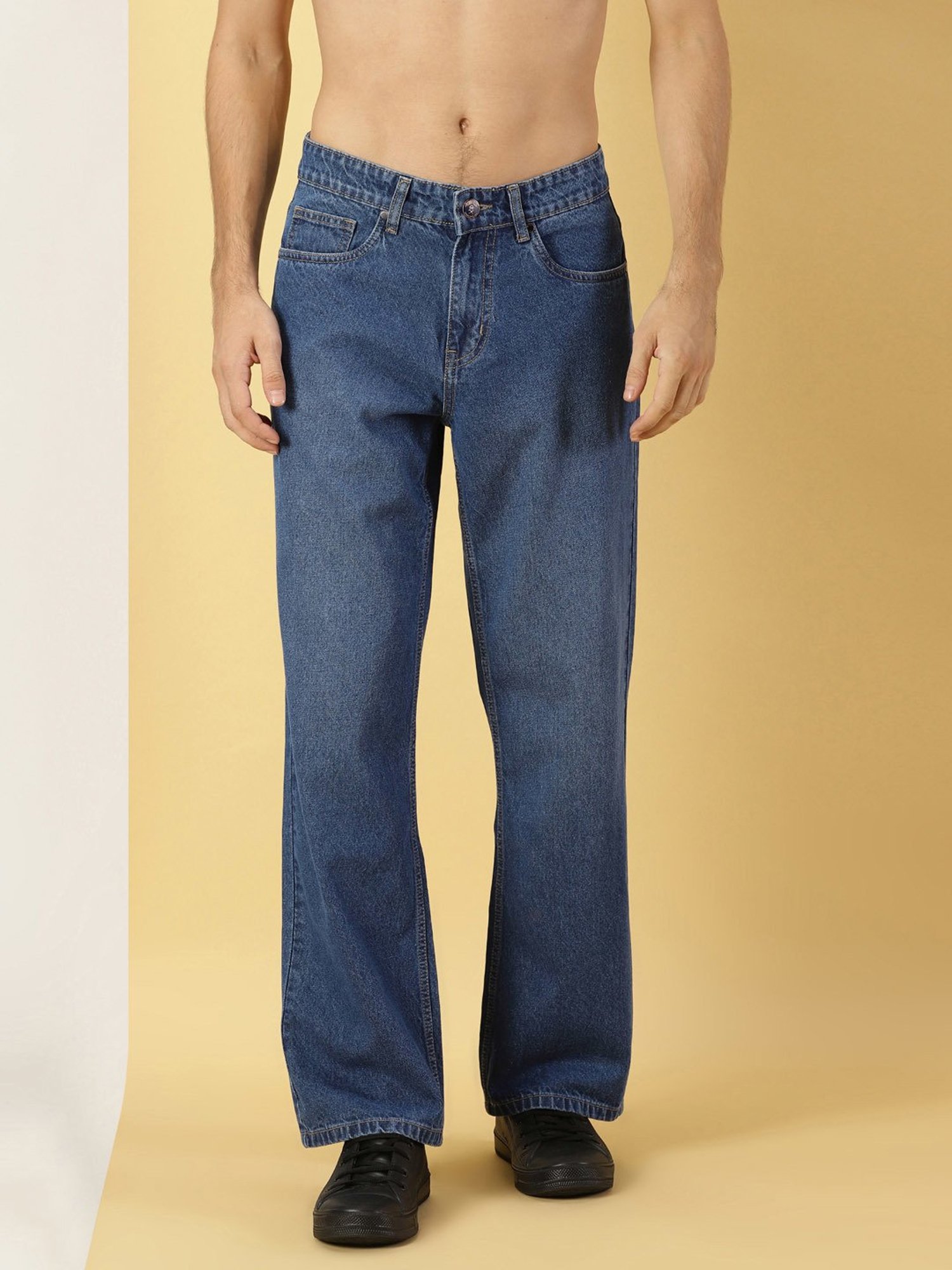 Thomas Scott Blue Relaxed Fit Lightly Washed Jeans