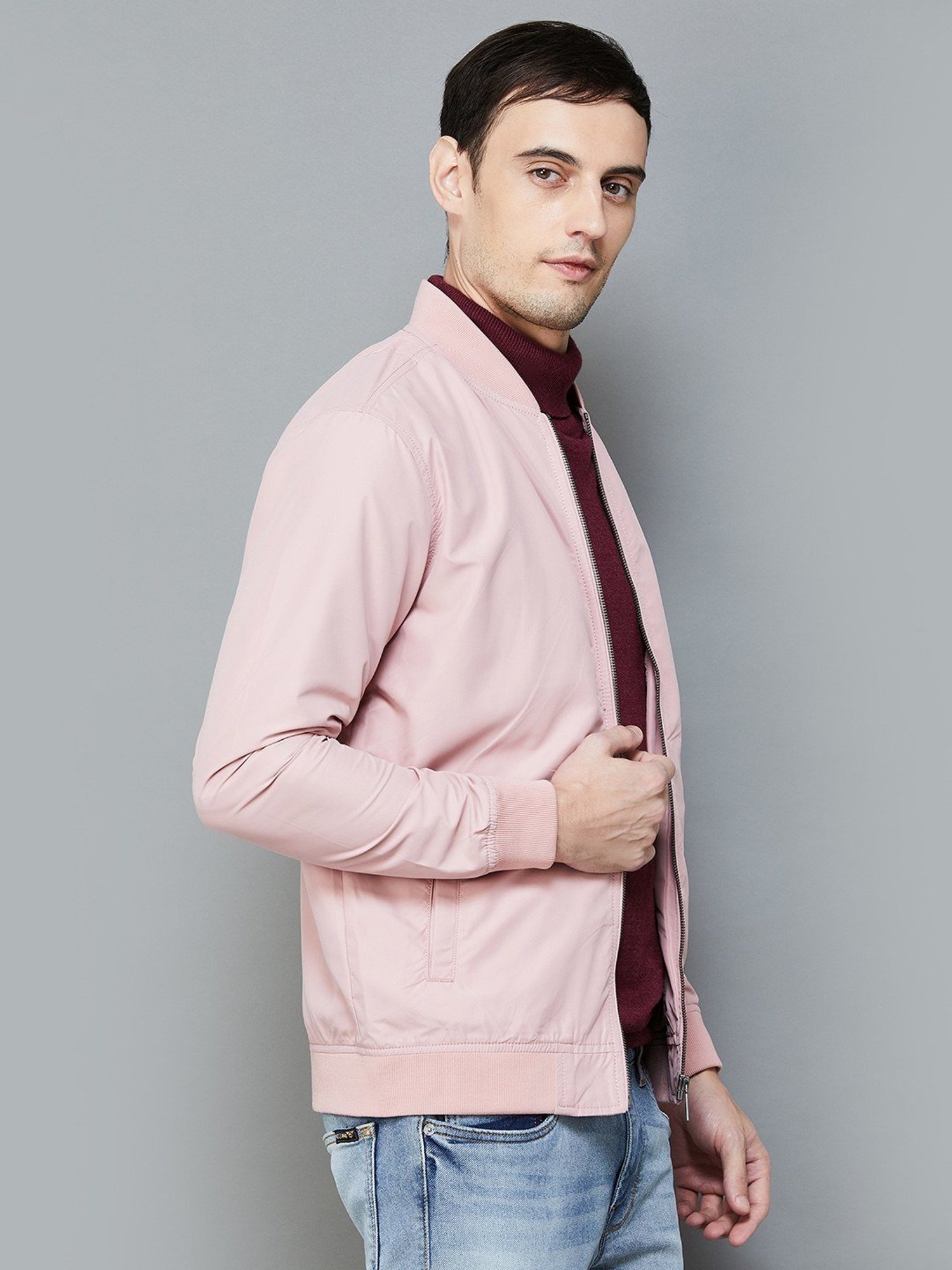 BOSSINI Pink Regular Fit Bomber Jacket