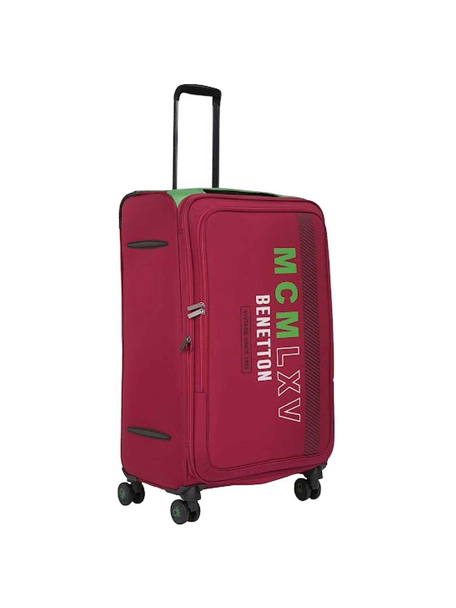 United Colors of Benetton Topaz Red Printed Soft Cabin Trolley Bag - 58.5 Cms