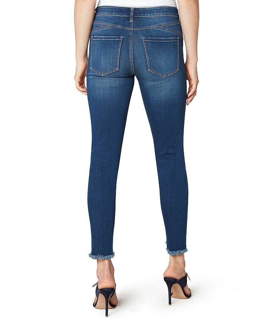 Liverpool Los Angeles Company Piper Hugger Frayed Hem Skinny Leg Stretch Ankle Jeans