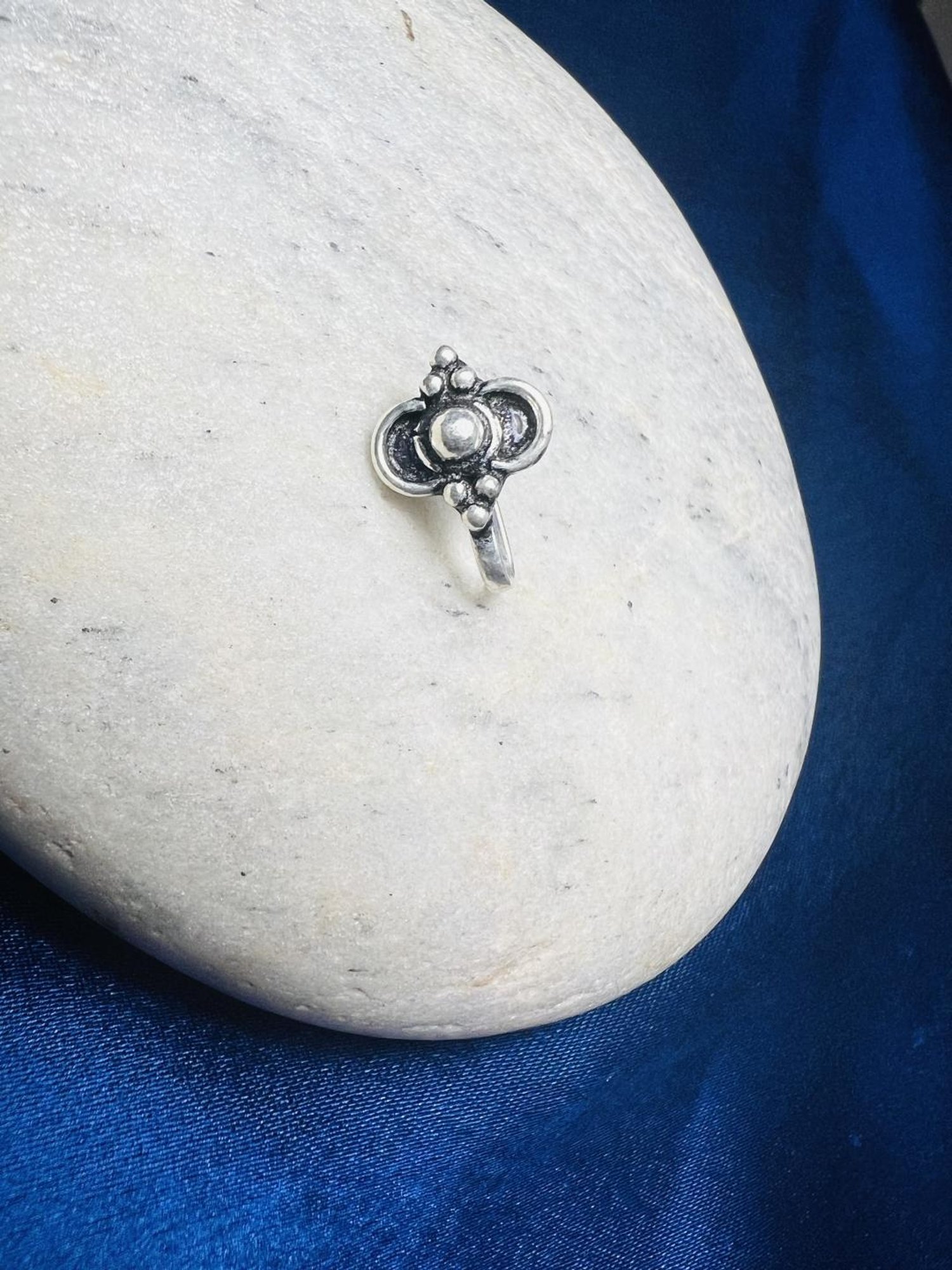 Arte Jewels 92.5 Silver handcrafted Nosepin for Women & Girls