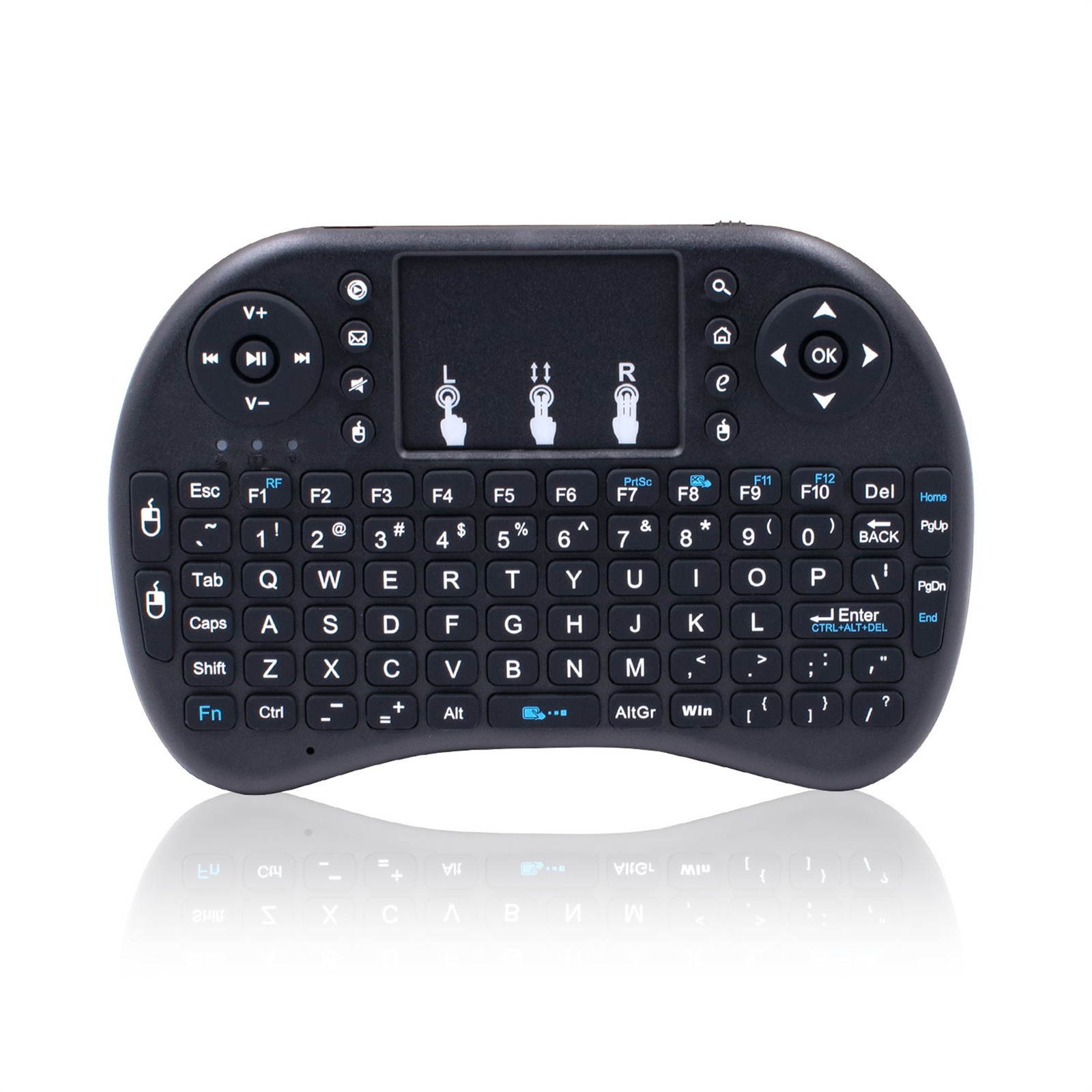 2.4GHz Mini Air Mouse Wireless Keyboard with Touchpad for Windows 2000,Windows XP,Windows Vista,Windows CE,Windows 7,Linux(Debian-3.1,Redhat-9.0 Ubuntu-8.10 Fedora-7.0 Tested) (i8+ Black)