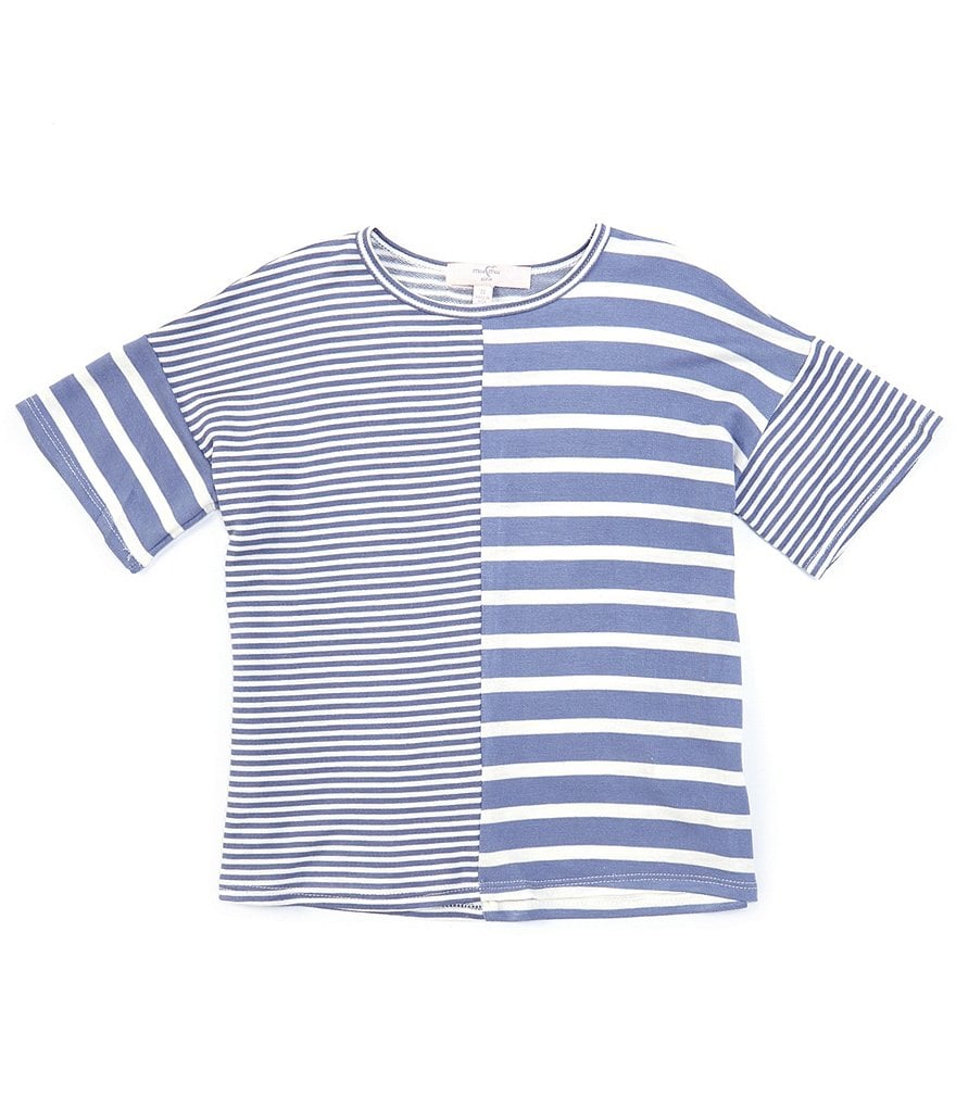 Moa Moa Big Girls 7-16 Short-Sleeve Mixed-Stripe Tee